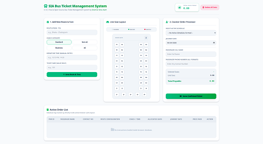 SIA Bus Ticket Management System (SIA BTMS)