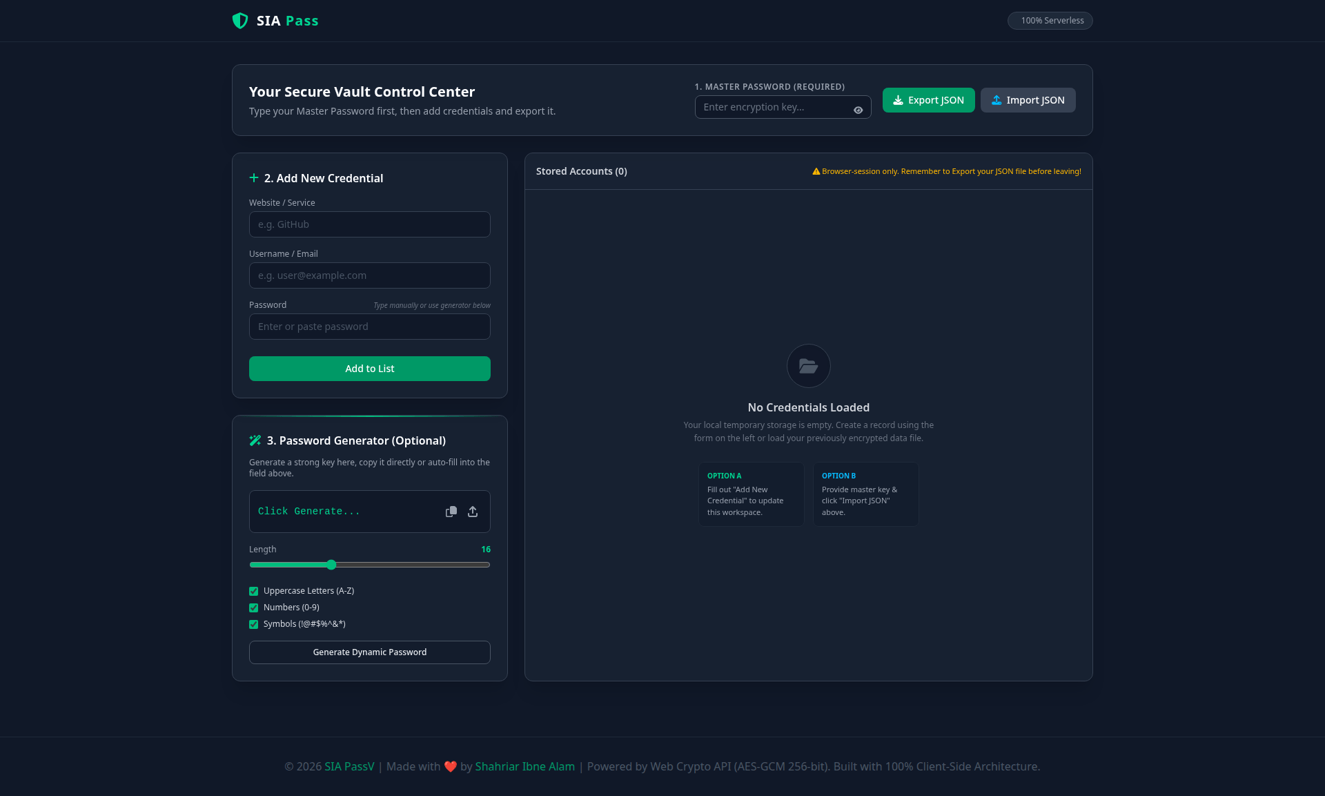 SIA Password Vault